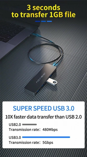 Компактный USB-C хаб 4 в 1 Acasis AC3-L42