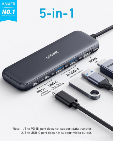 Мультифункциональный хаб Anker 332 USB-C Hub 5 в 1 (A8355611)