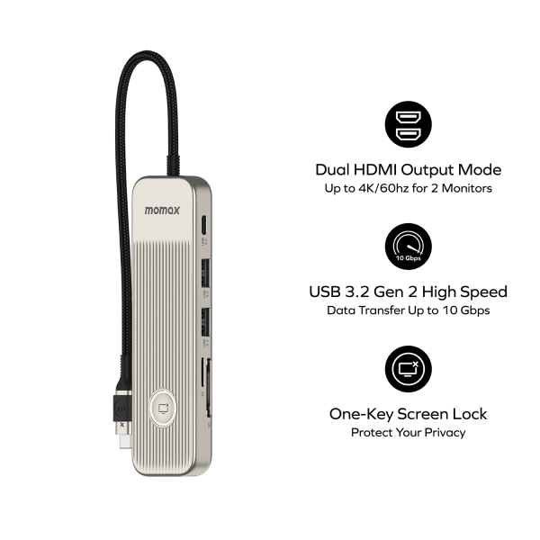 Мультифункциональный хаб MOMAX OneLink 9 в 1 (DH19LE)