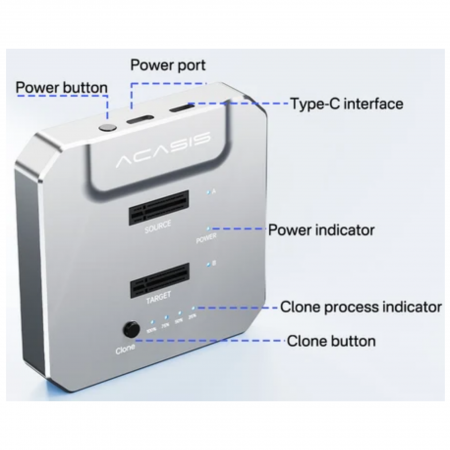 Двухотсечный дупликатор Acasis EC-6605Pro