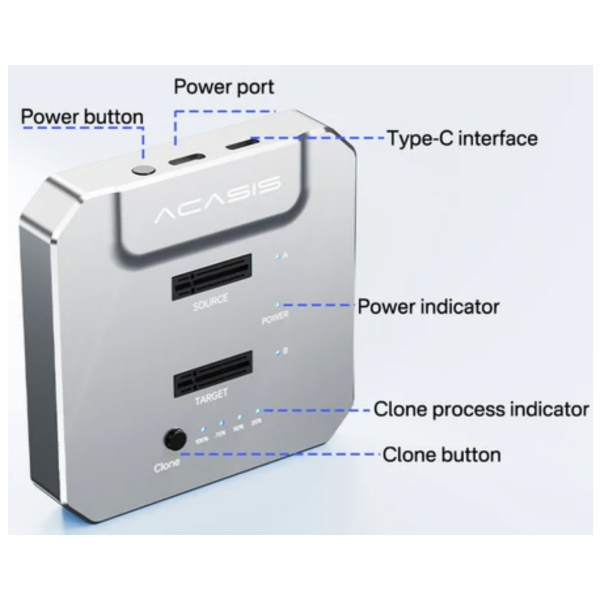 Двухотсечный дупликатор Acasis EC-6605Pro