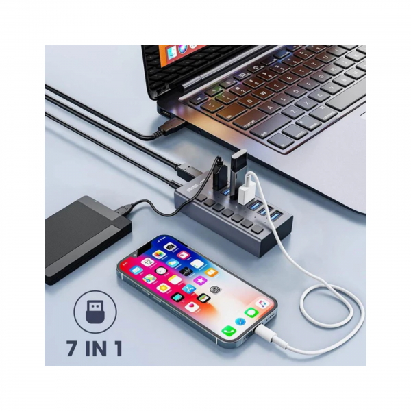 Acasis USB - хаб HS-707MG (7USB-A, 10Гбит/С)