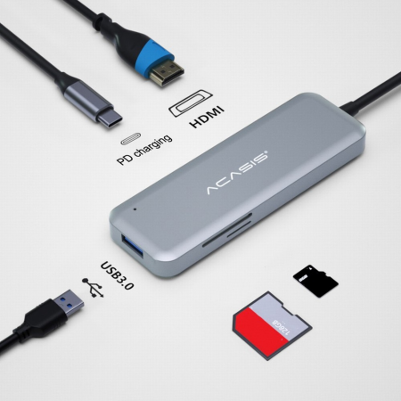 Производительный USB-C хаб 5 в 1 Acasis CM005