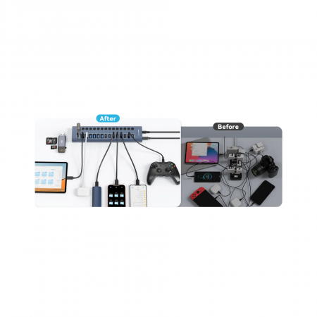 USB-хаб Acasis HB16Max, 16 портов (8 USB-A + 8 USB-C) 