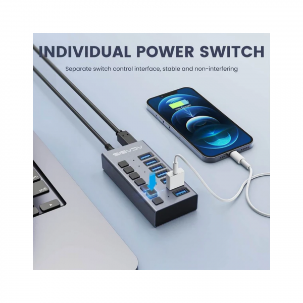 Acasis USB - хаб HS-707MG (7USB-A)